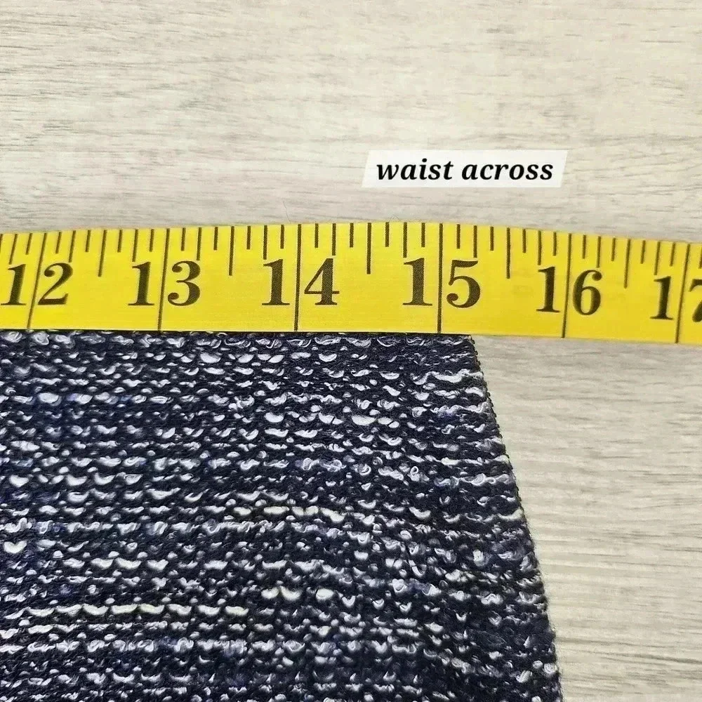 Banana Republic Navy Tweed Pencil Skirt Size 6 Lined Career Classic Capsule NWT